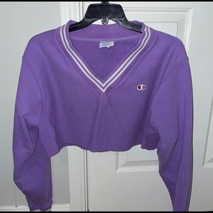 Champion V neck cropped sweatshirt